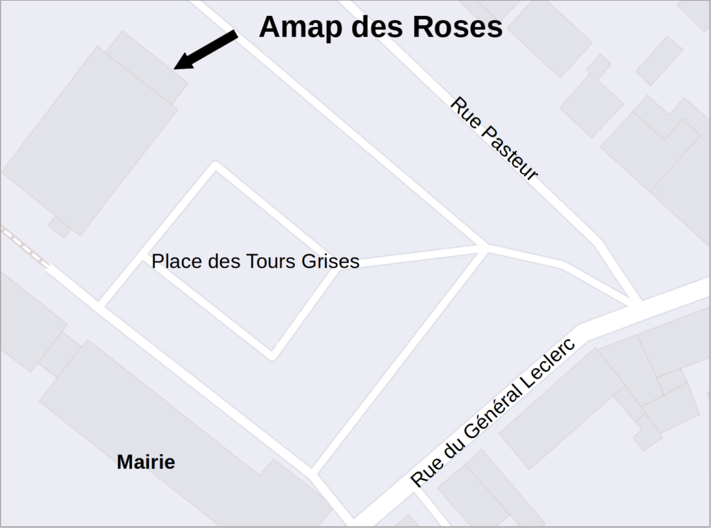 Plan situant le local de l'AMAP des Roses